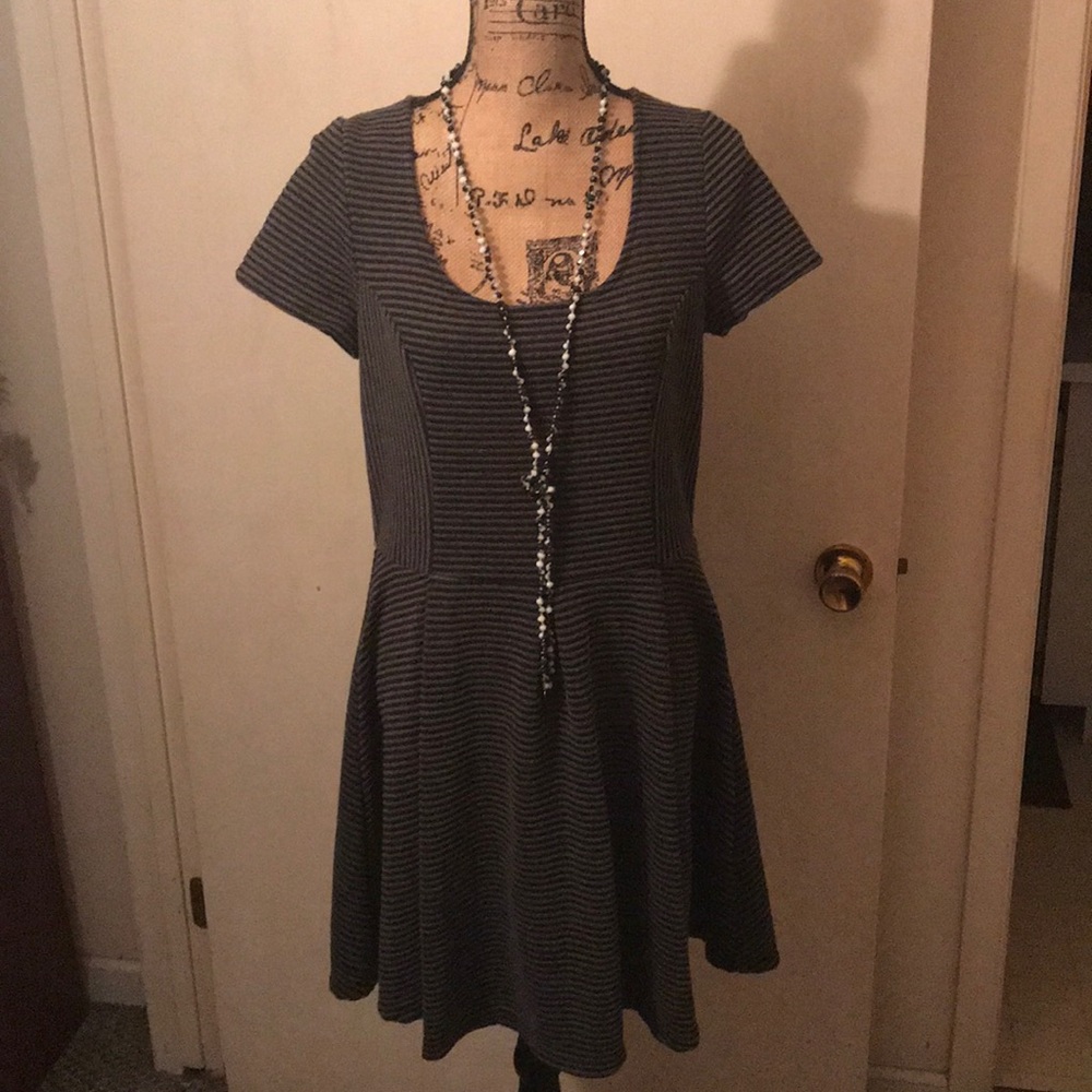 Black and Grey Stripe Dress